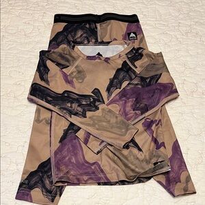 Burton Kids Matching Set in Tan and Purple
